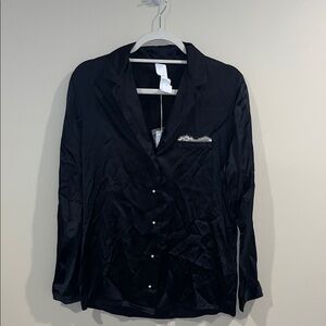 Intimissimi Black Satin Pajama Top